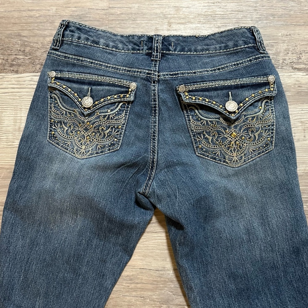 Y2K Nine West Vintage America Coll. Bootcut Jeans Size 4/27 Embroidered Pocket - Picture 2 of 11